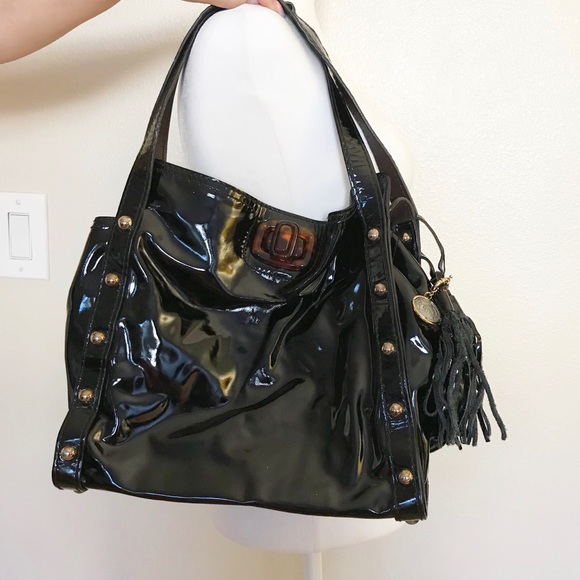 Lanvin Black Patent Leather Tote